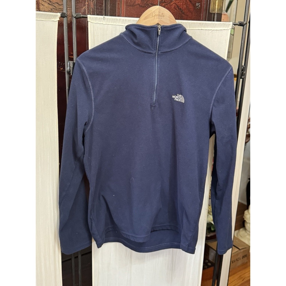 The North Face Glacier Men's 1/4 Zip Fleece Pullover Mock Neck Navy S No Hood